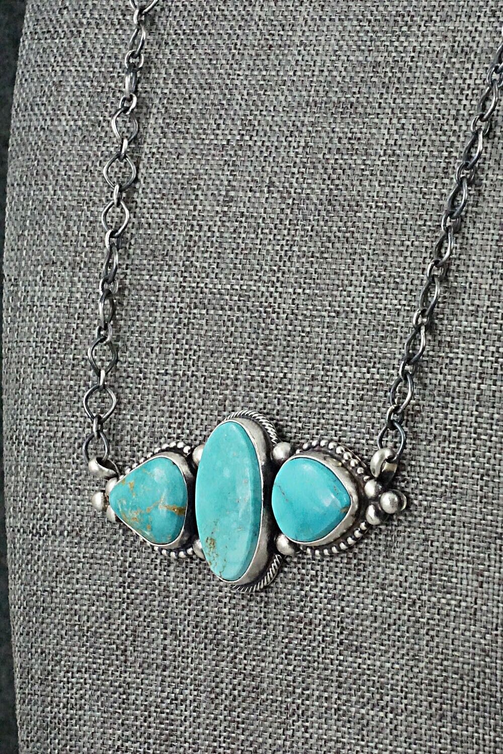 Turquoise & Sterling Silver Necklace - Darrin Livingston