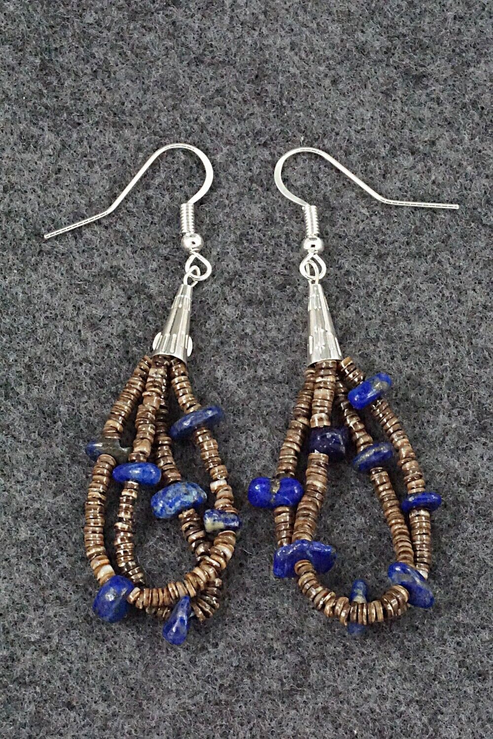 Lapis, Shell & Sterling Silver Earrings - Ramona Bird