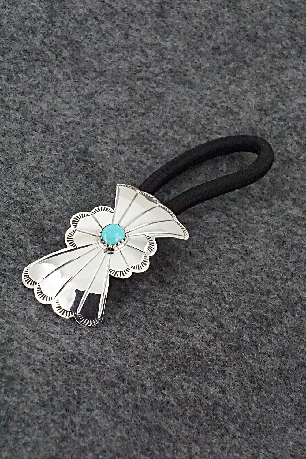 Turquoise & Sterling Silver Hair Tie - Phil Lynn