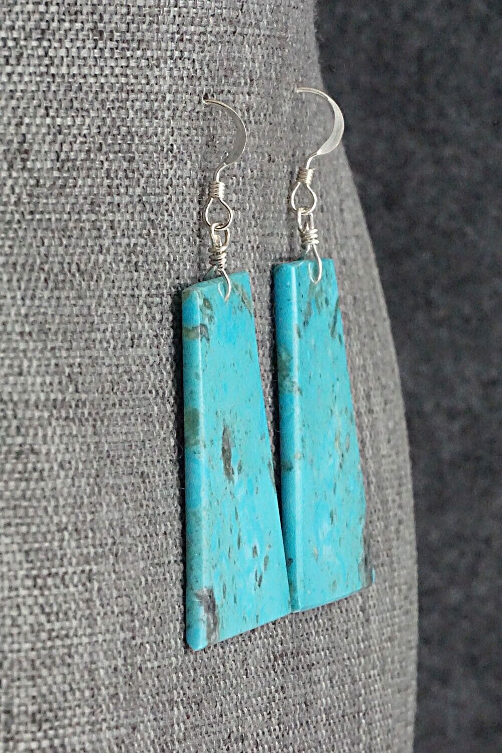 Turquoise & Sterling Silver Earrings - Lupe Lovato
