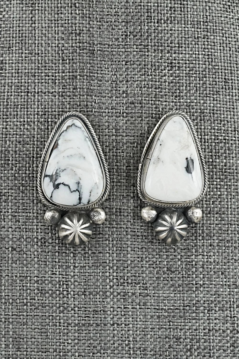 White Buffalo & Sterling Silver Necklace and Earrings Set - Darrin Livingston