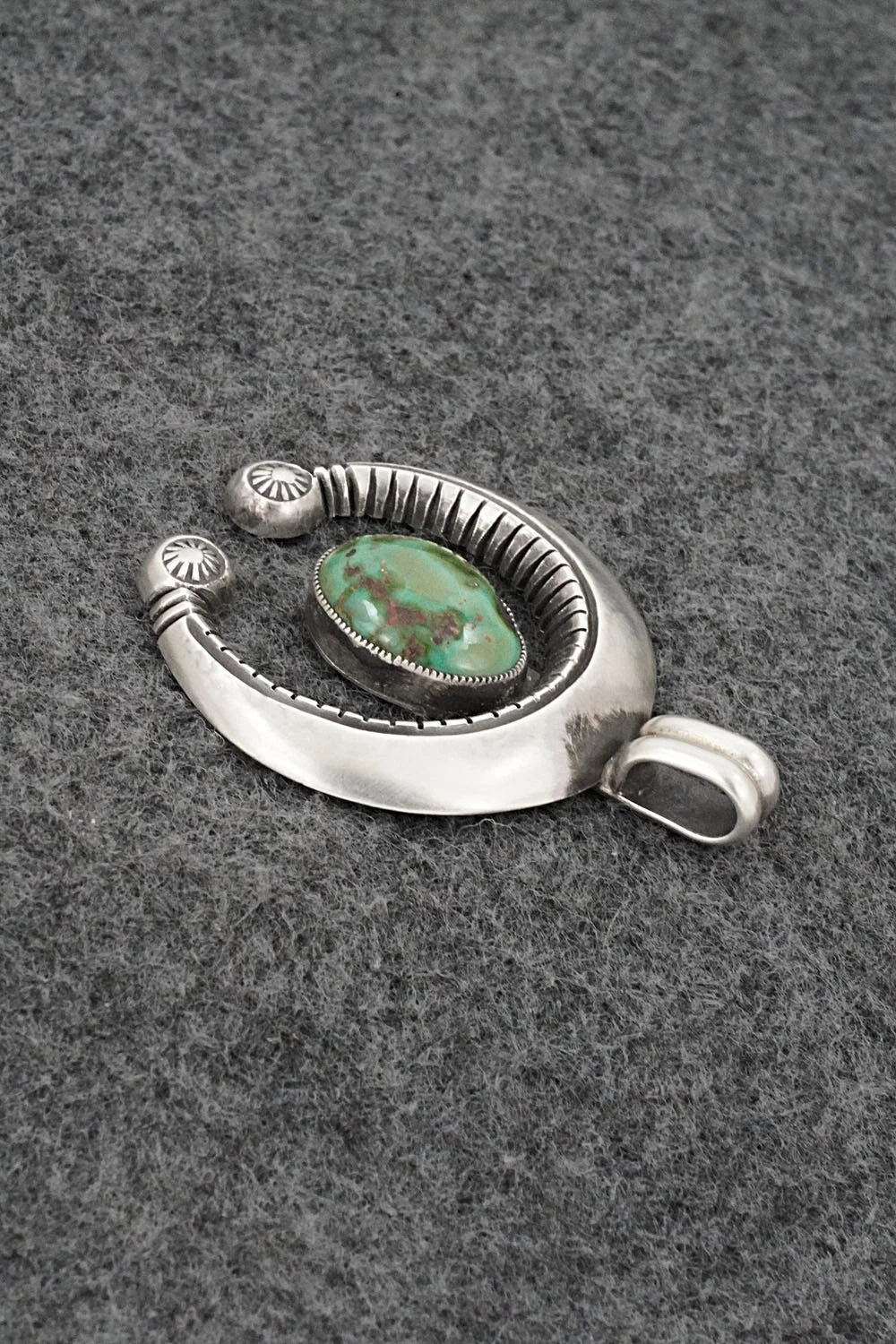 Turquoise & Sterling Silver Naja Pendant - Calvin Martinez