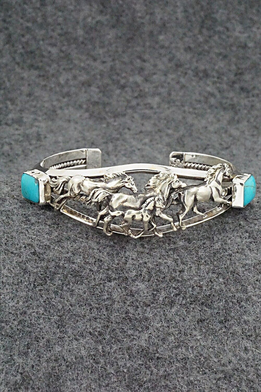 Turquoise & Sterling Silver Bracelet - Bobby Platero