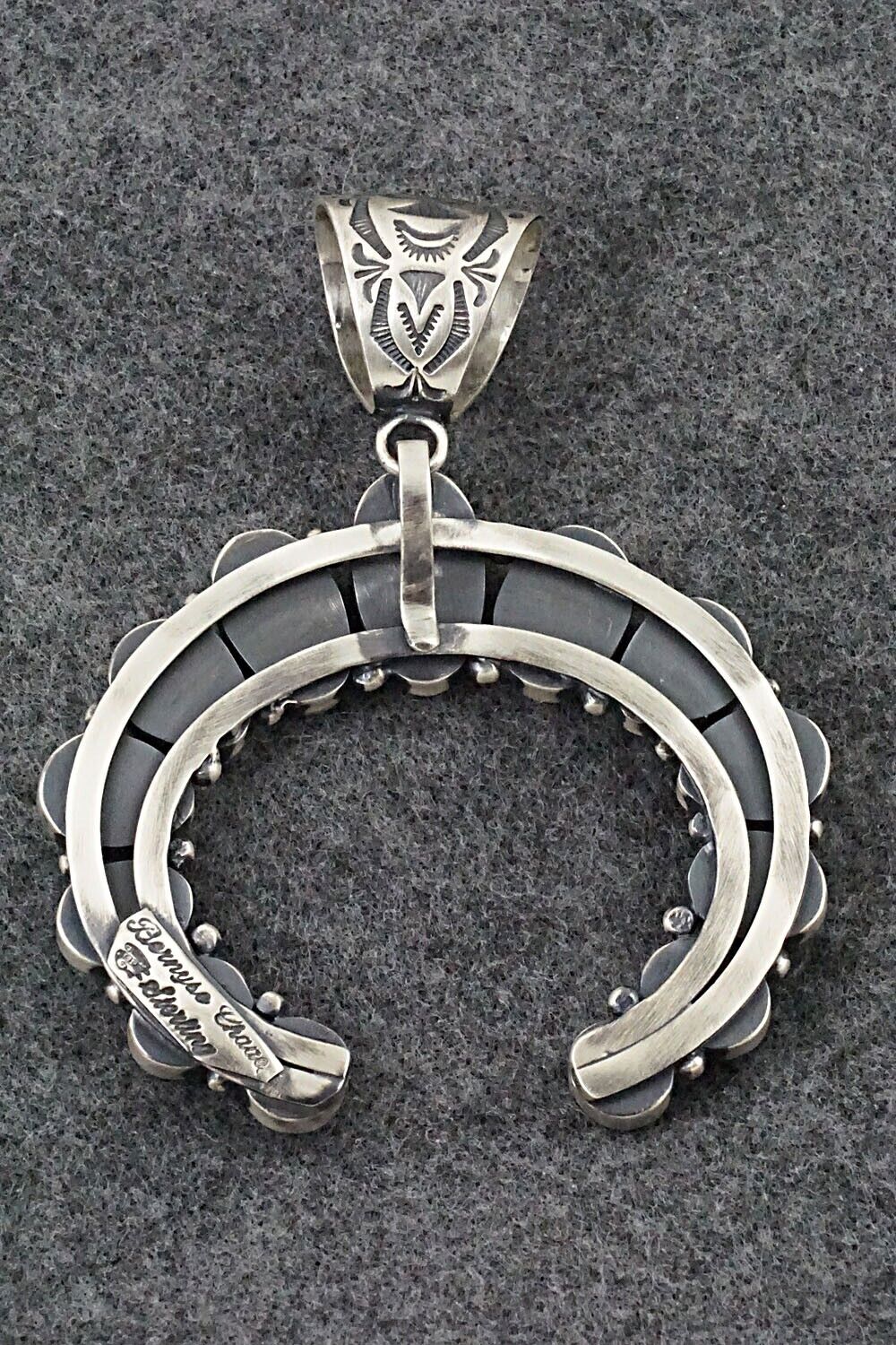Turquoise & Sterling Silver Naja Pendant - Bernyse Chavez
