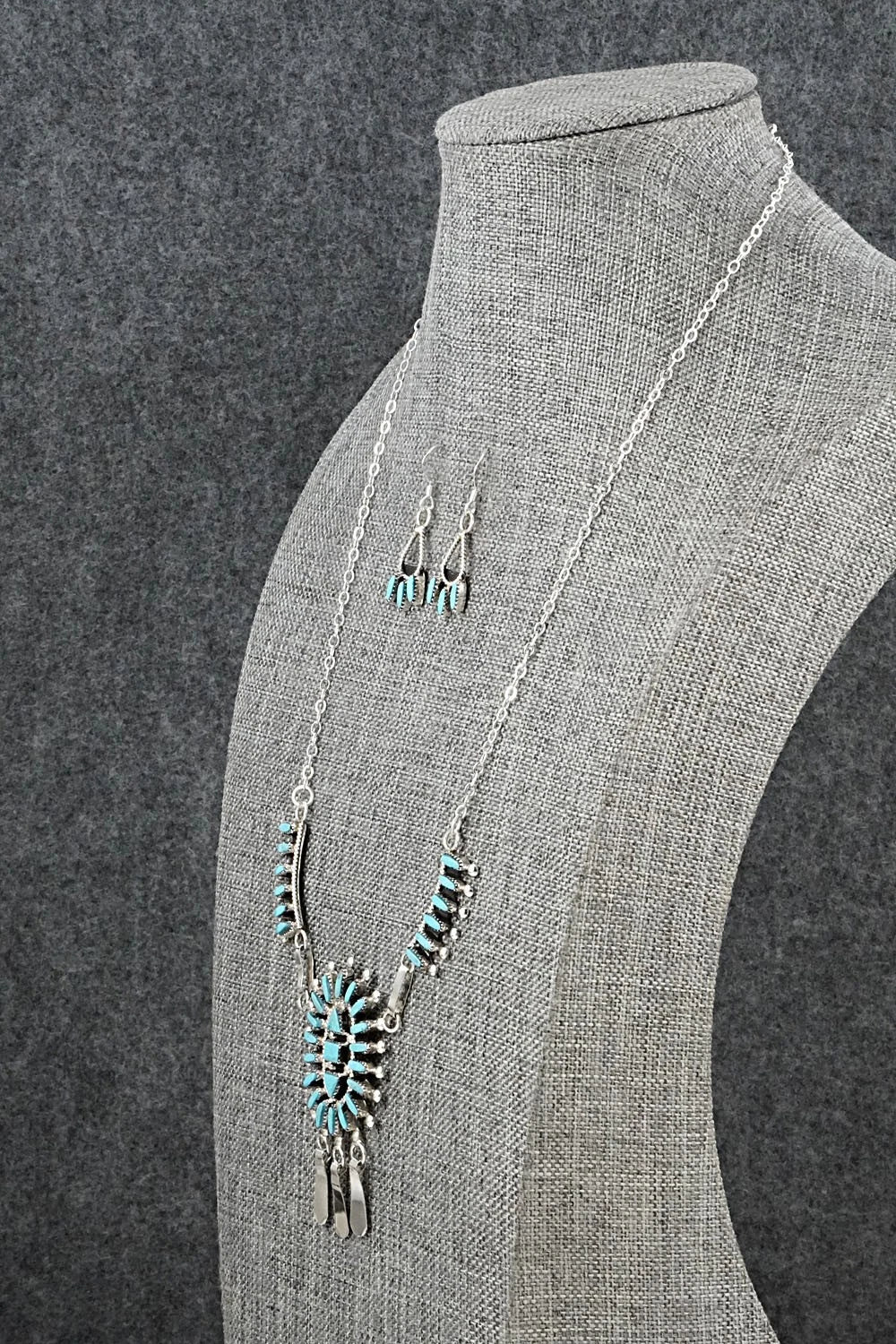 Turquoise & Sterling Silver Necklace Set - Evonne Hustito