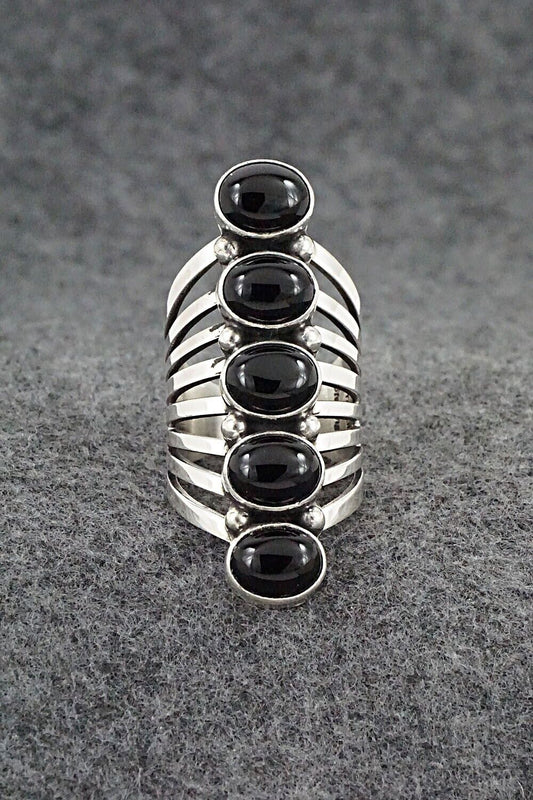 Onyx & Sterling Silver Ring - Thomas Yazzie - Size 9.5