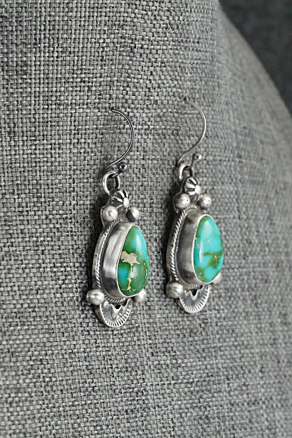 Turquoise & Sterling Silver Necklace and Earrings Set - Kathleen Livingston