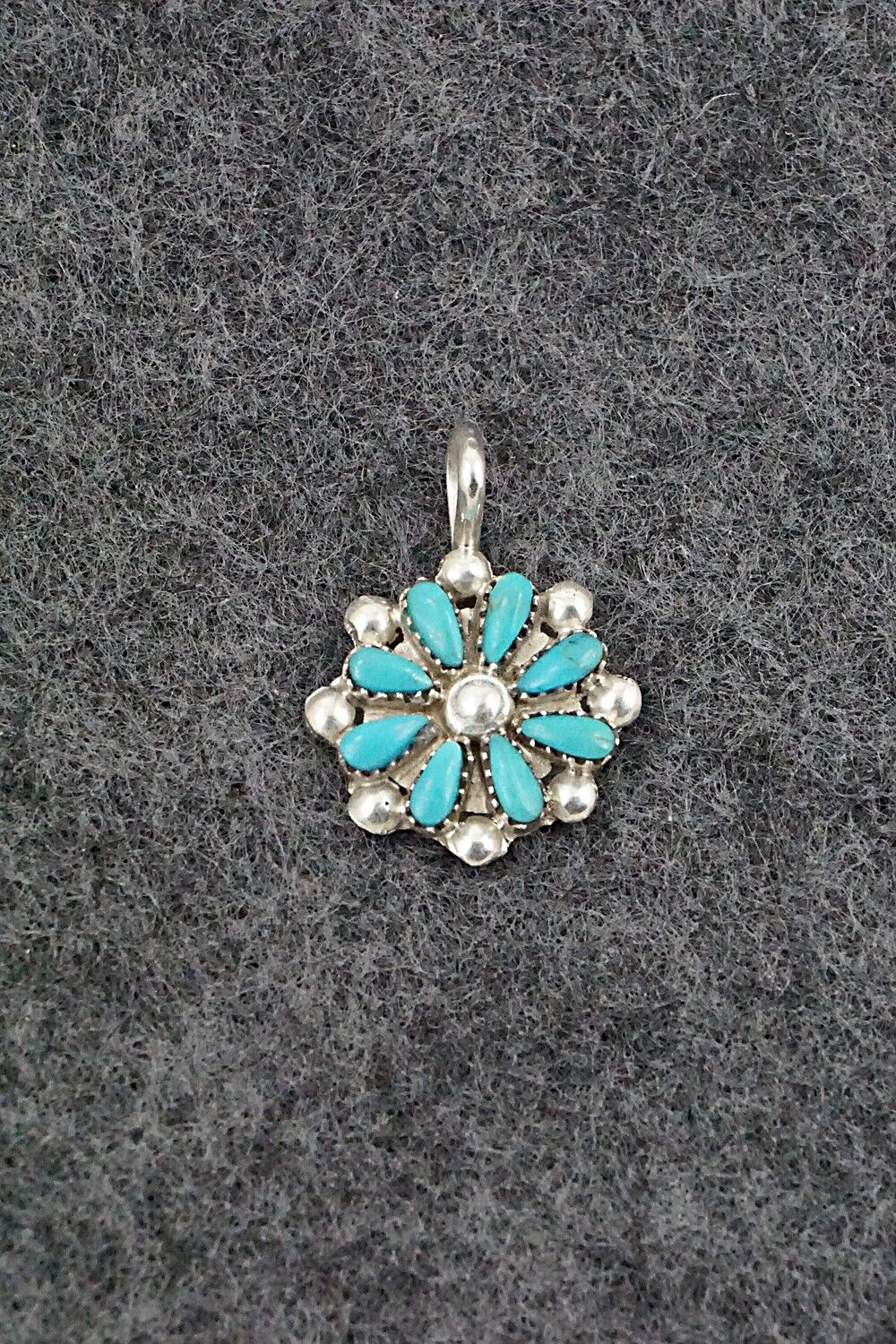 Turquoise & Sterling Silver Pendant - David Leekity
