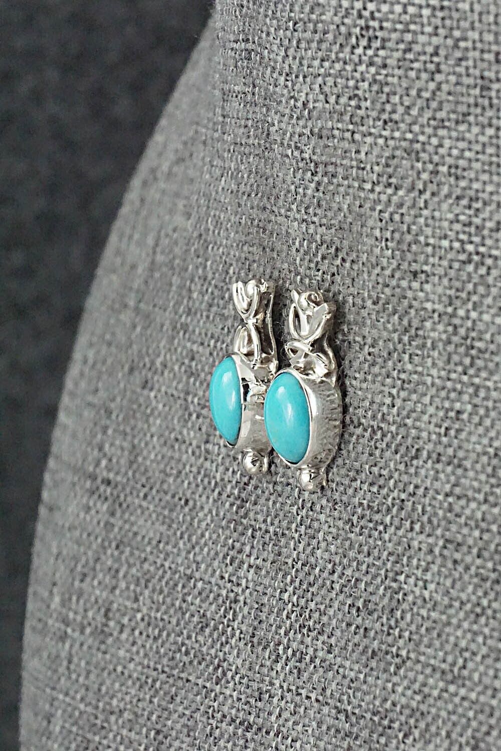 Turquoise & Sterling Silver Earrings - Annette Chiquito