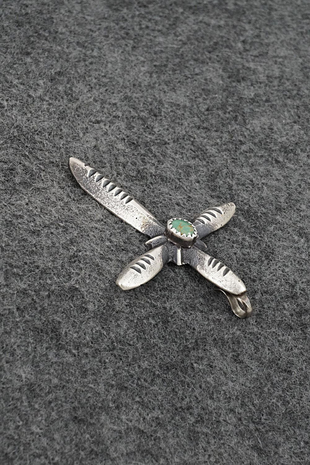 Turquoise & Sterling Silver Pendant - Valerie Cayatiento