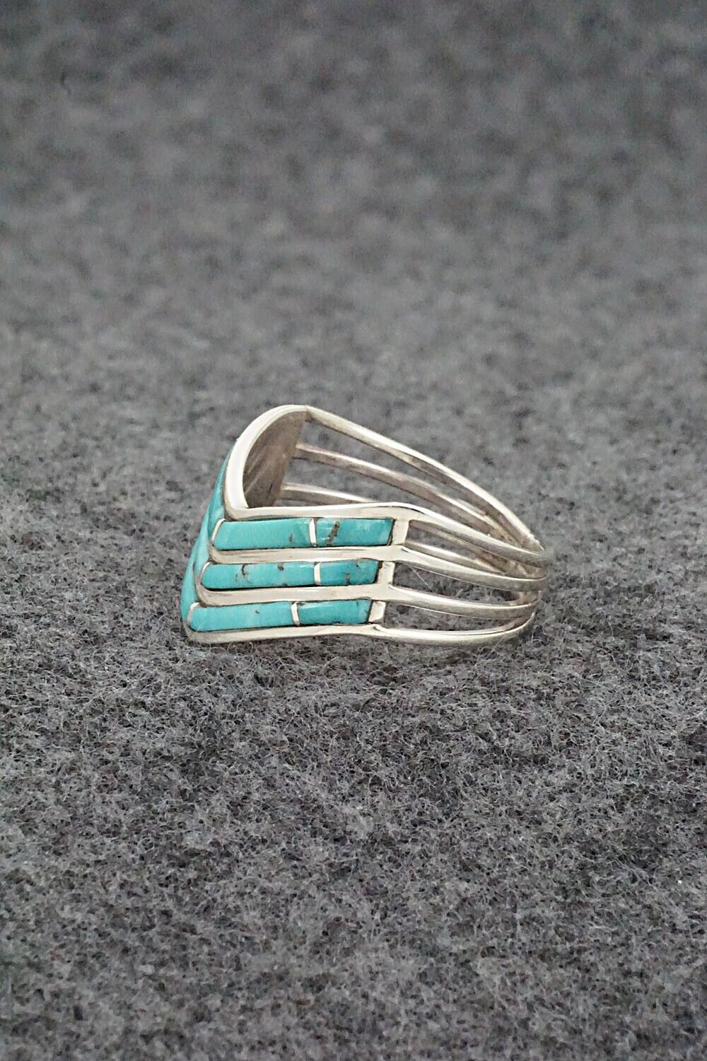 Turquoise & Sterling Silver Ring - Andrew Enrico - Size 10