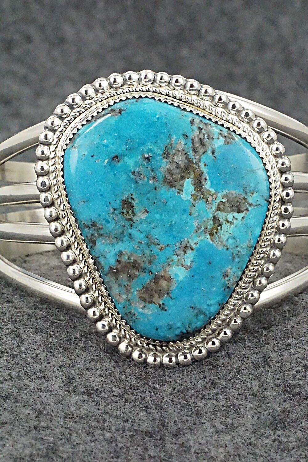 Turquoise & Sterling Silver Bracelet - Leslie Nez
