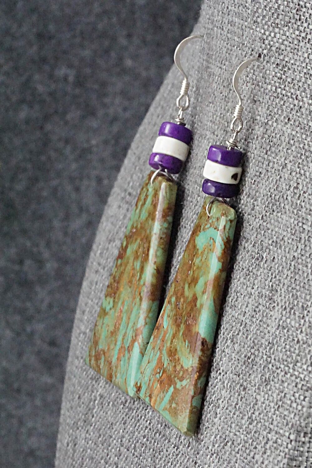 Turquoise & Sterling Silver Earrings - Lupe Lovato