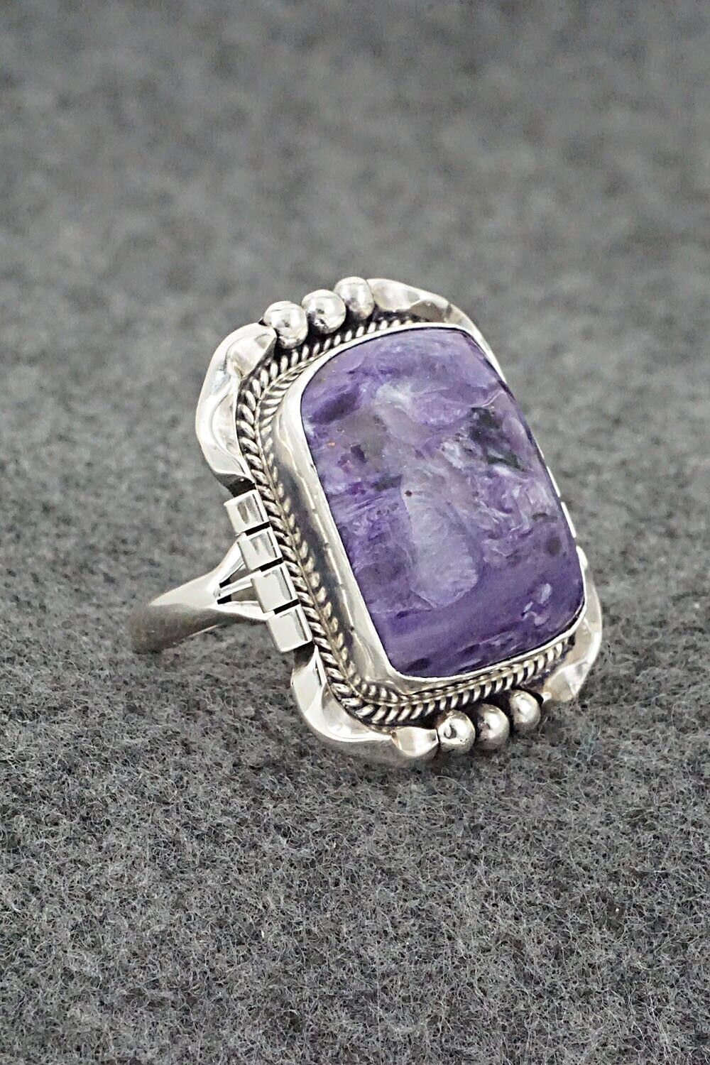 Charoite & Sterling Silver Ring - Samuel Yellowhair - Size 8.5
