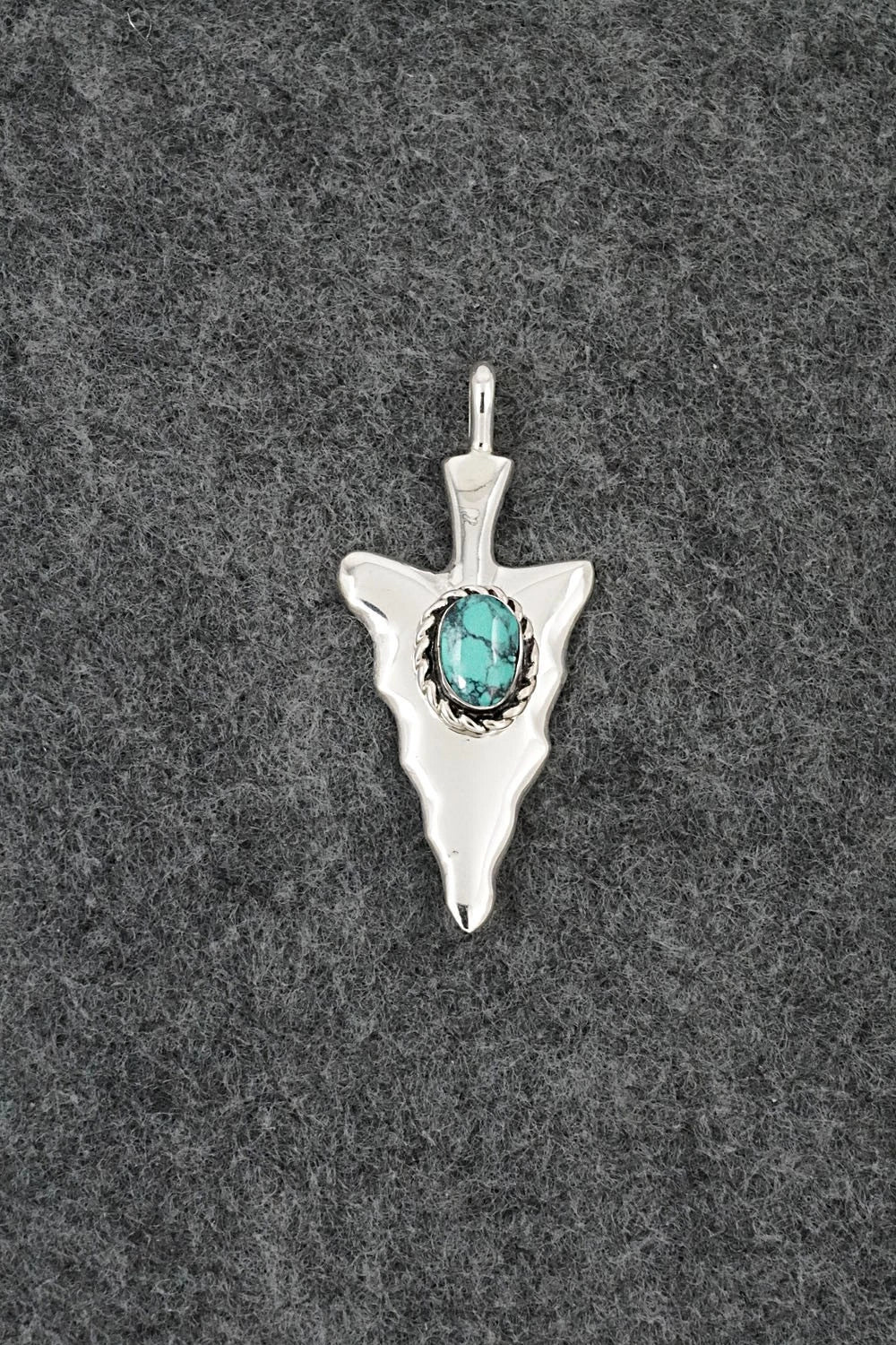 Turquoise & Sterling Silver Pendant - Joseph Martinez