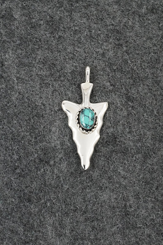 Turquoise & Sterling Silver Pendant - Joseph Martinez