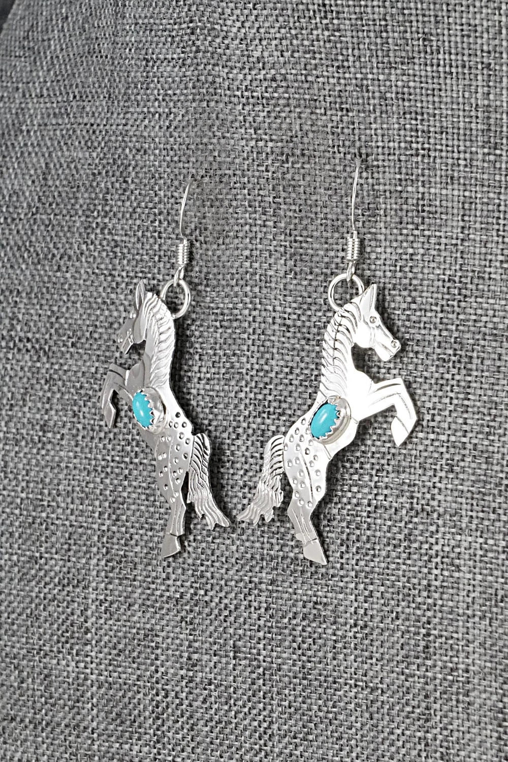 Turquoise & Sterling Silver Earrings - Louise Yazzie