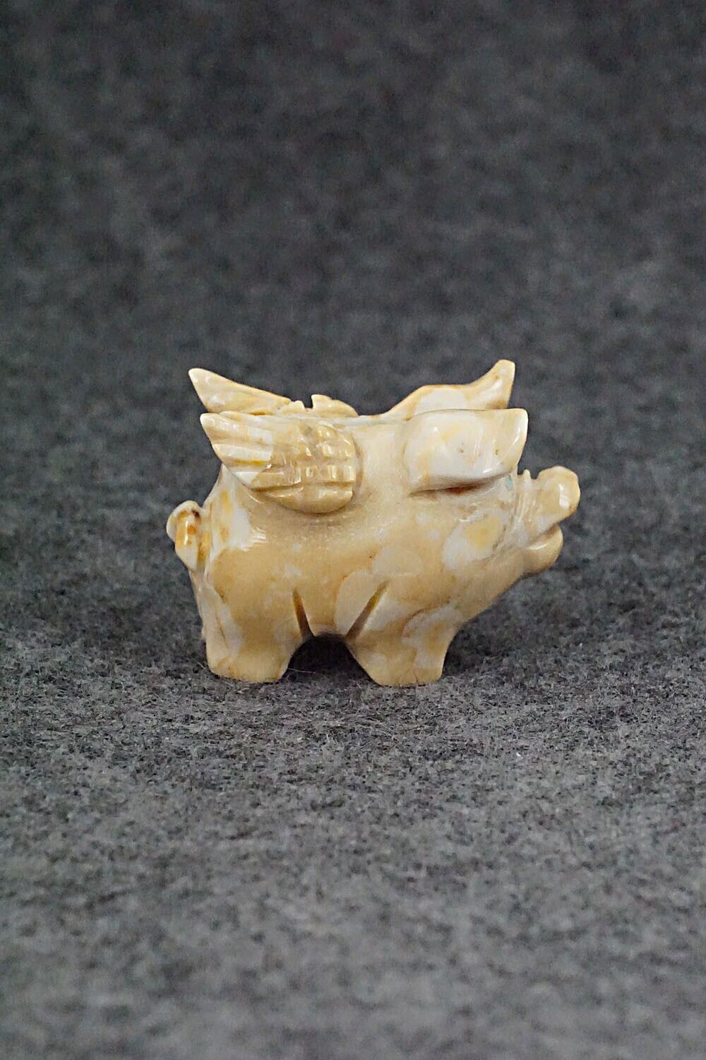 Pig With Wings Zuni Fetish Carving - Stanton Hanaweeka