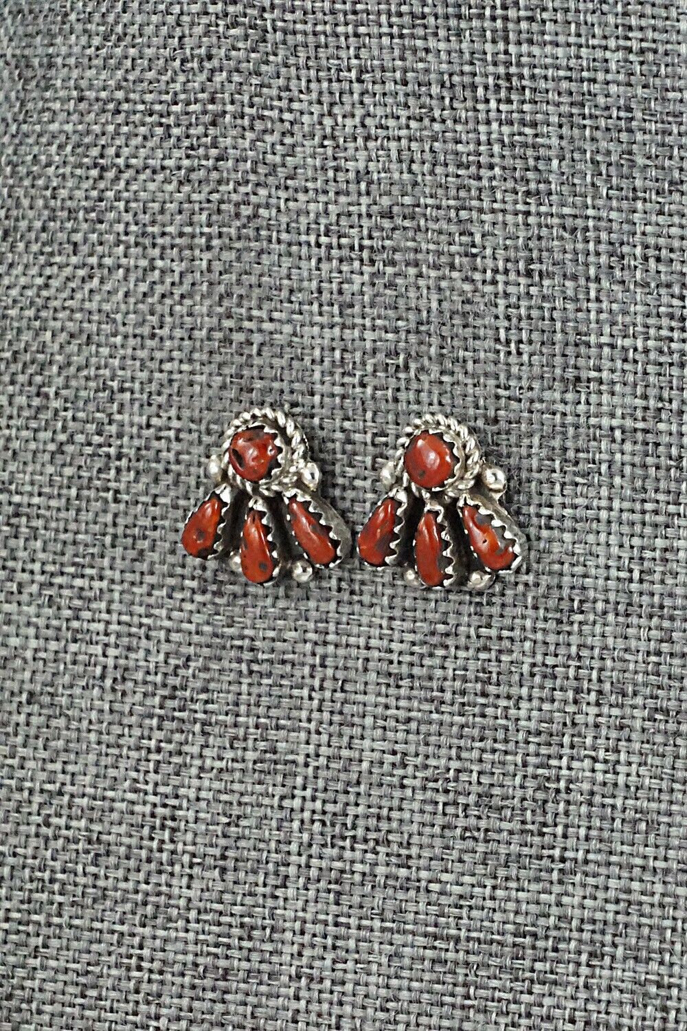 Coral & Sterling Silver Earrings - George Gasper