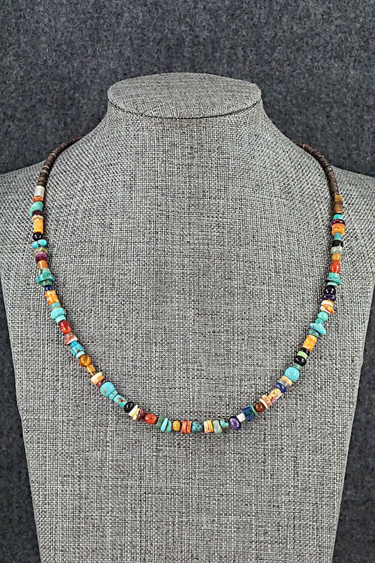 Multi Stone and Sterling Silver Necklace - Helen Tsosie
