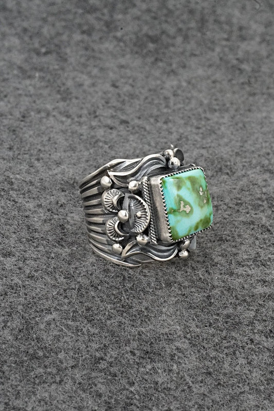Turquoise & Sterling Silver Ring - Delbert Gordon - Size 9.5