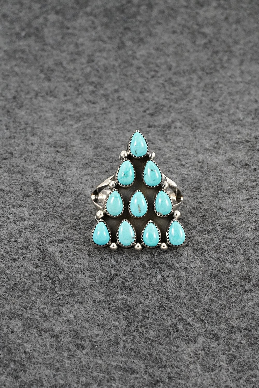Turquoise & Sterling Silver Ring - Loretta Delgarito - Size 7.75