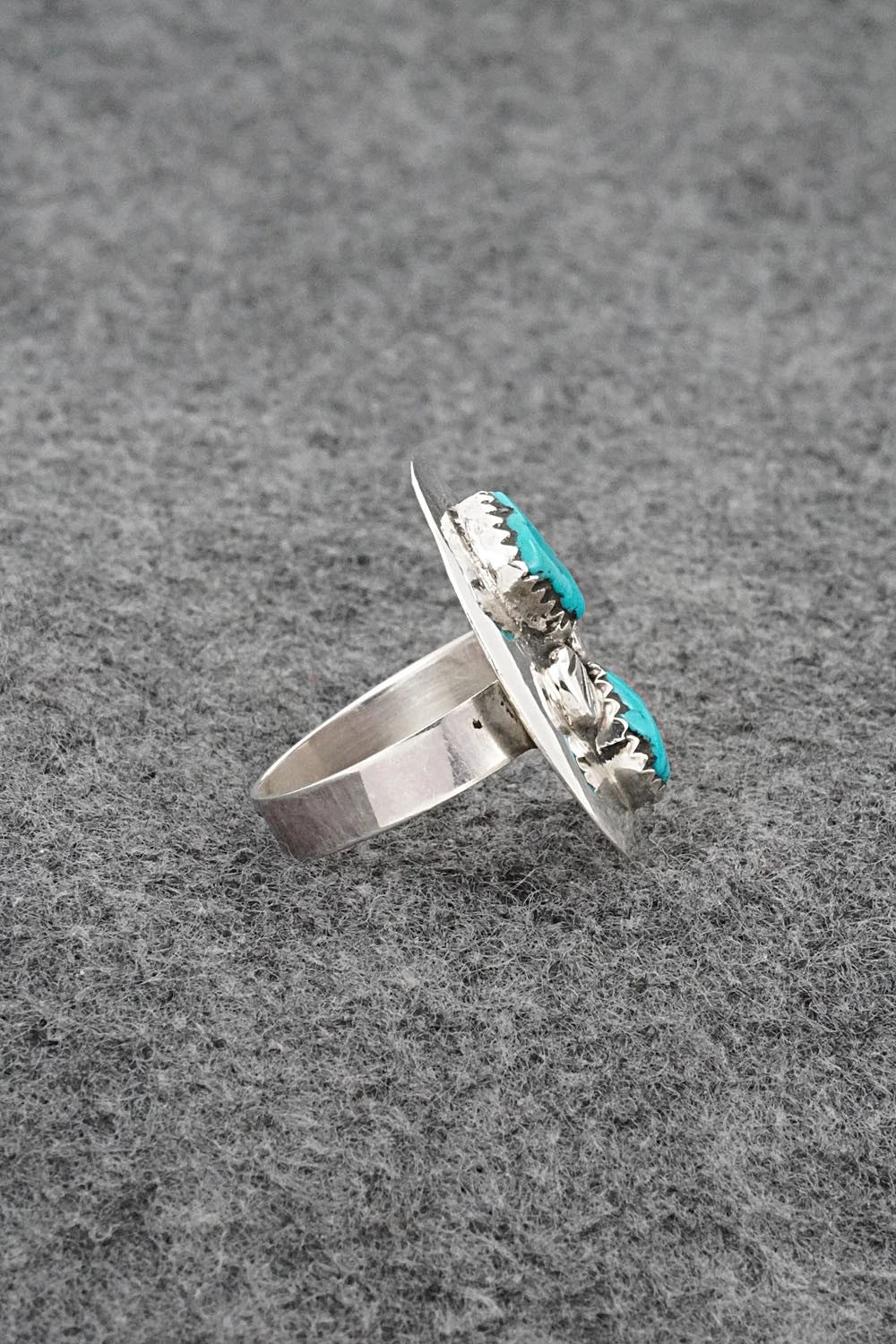 Turquoise & Sterling Silver Ring - Priscilla Reeder - Size 7.5