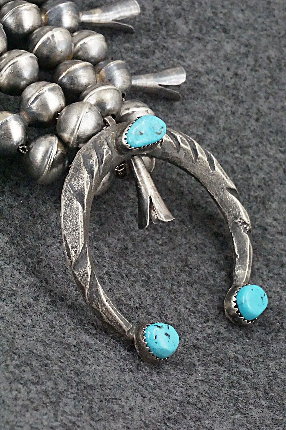 Turquoise & Sterling Silver Squash Blossom Set - Gilbert Martin