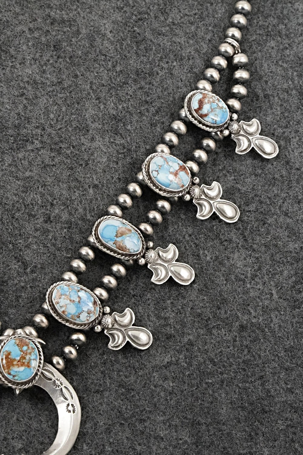 Turquoise & Sterling Silver Squash Blossom Set - Adrienne Gordon