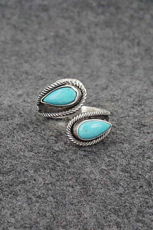 Turquoise & Sterling Silver Ring - Kenny Lonjose - Size 9.5