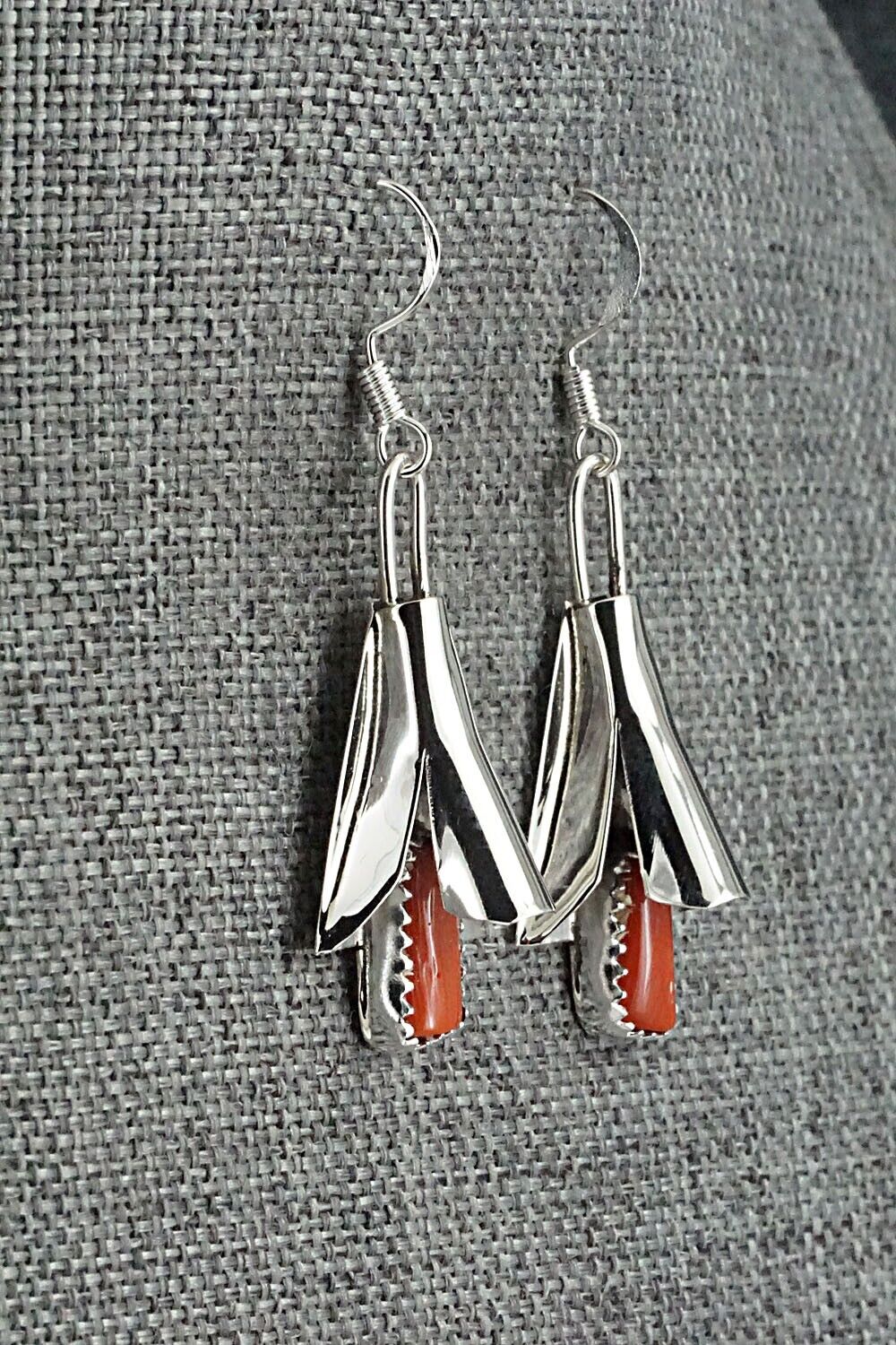 Turquoise, Coral & Sterling Silver Squash Blossom Set - Louise Yazzie