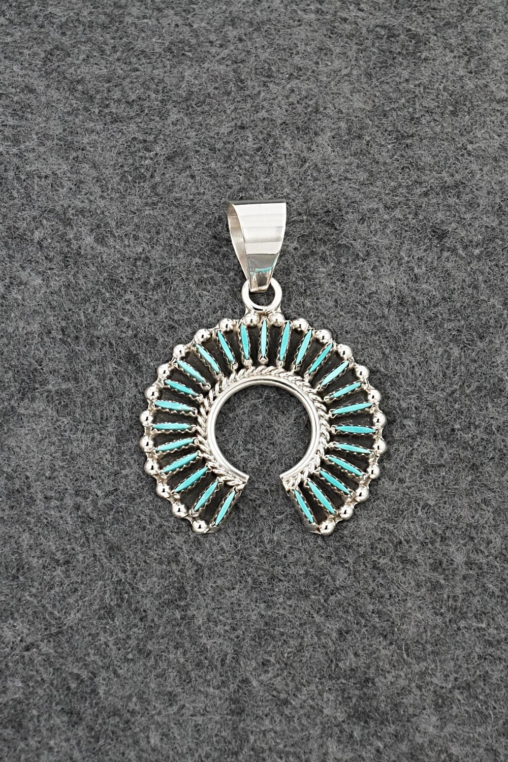 Turquoise & Sterling Silver Pendant - Roland Francisco