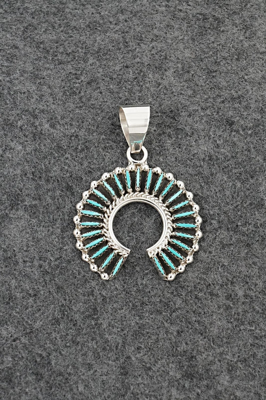 Turquoise & Sterling Silver Pendant - Roland Francisco