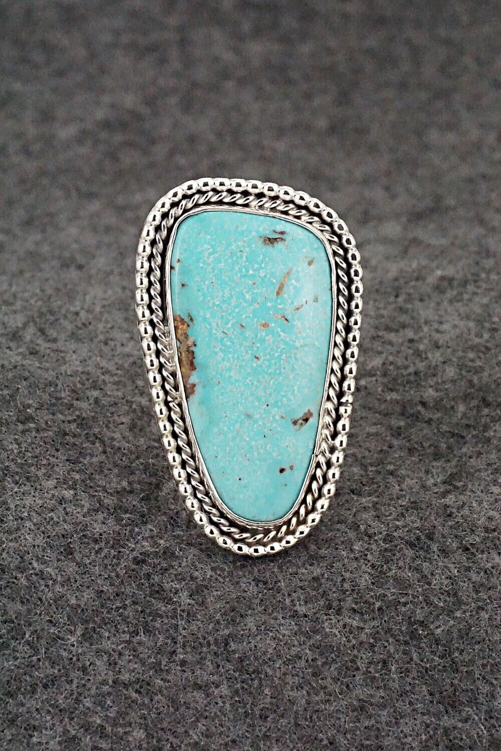 Turquoise & Sterling Silver Ring - Andrew Vandever - Size 7.75