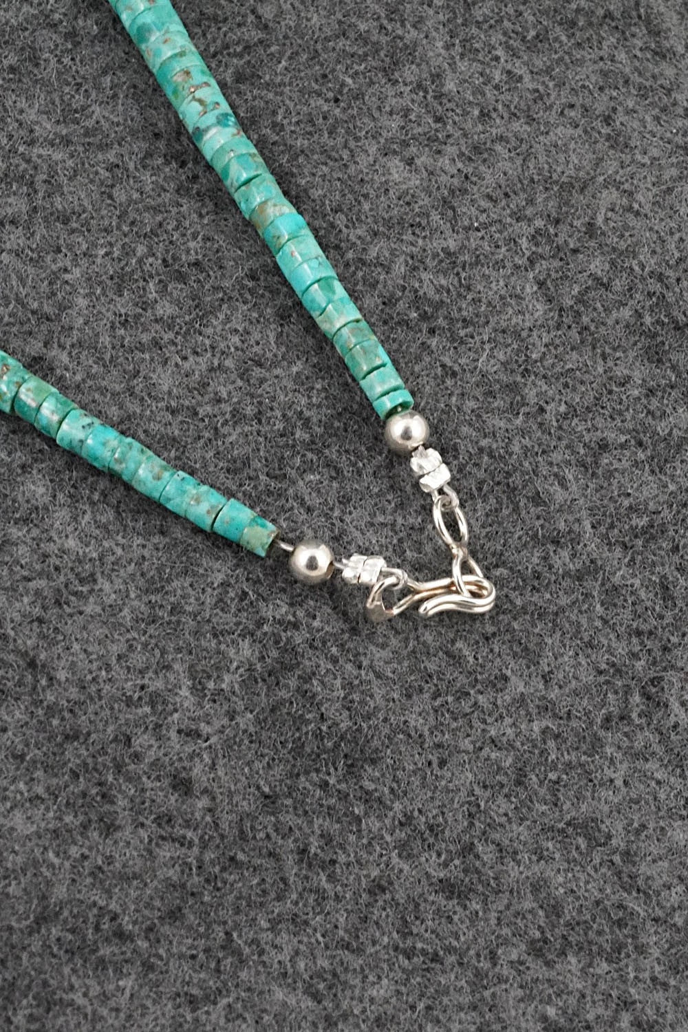 Turquoise & Sterling Silver Necklace 18" - Doreen Jake