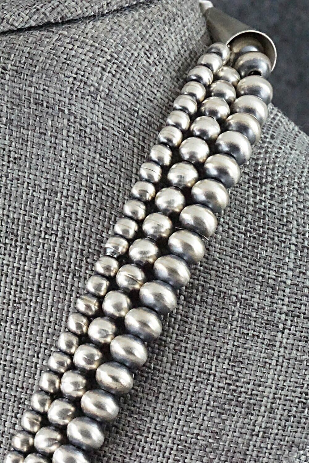 Sterling Silver Navajo Pearl Necklace 20" - Dorinda Mariano