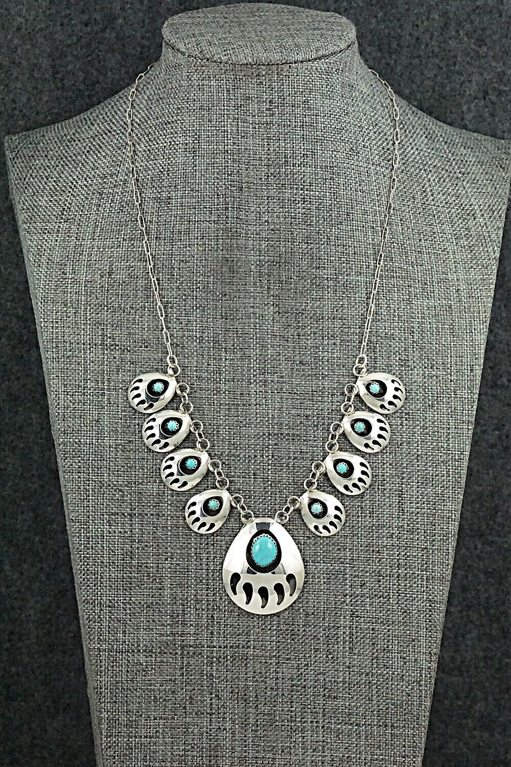 Turquoise & Sterling Silver Necklace - Leroy Parker