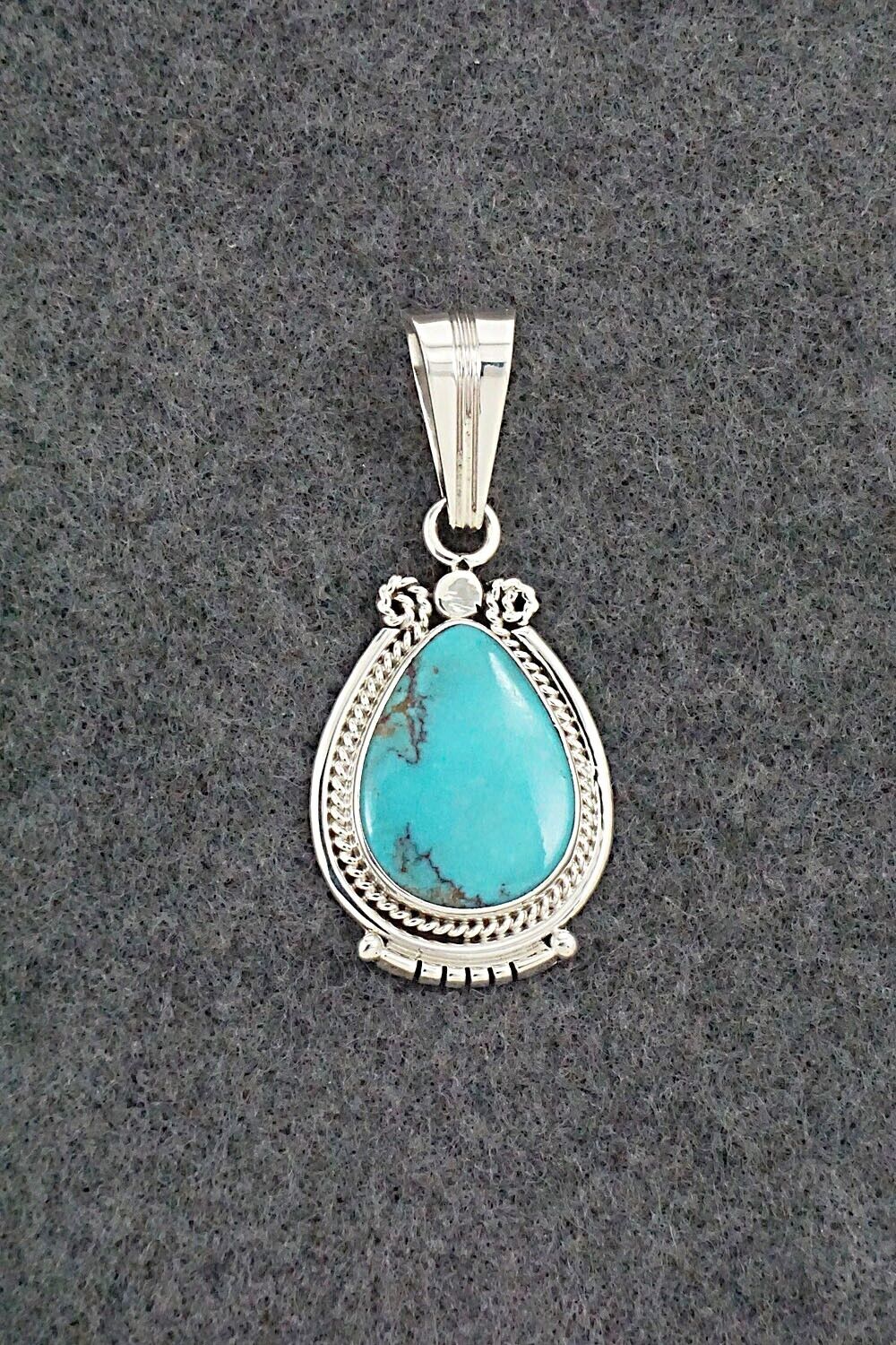 Turquoise & Sterling Silver Pendant - Samuel Yellowhair