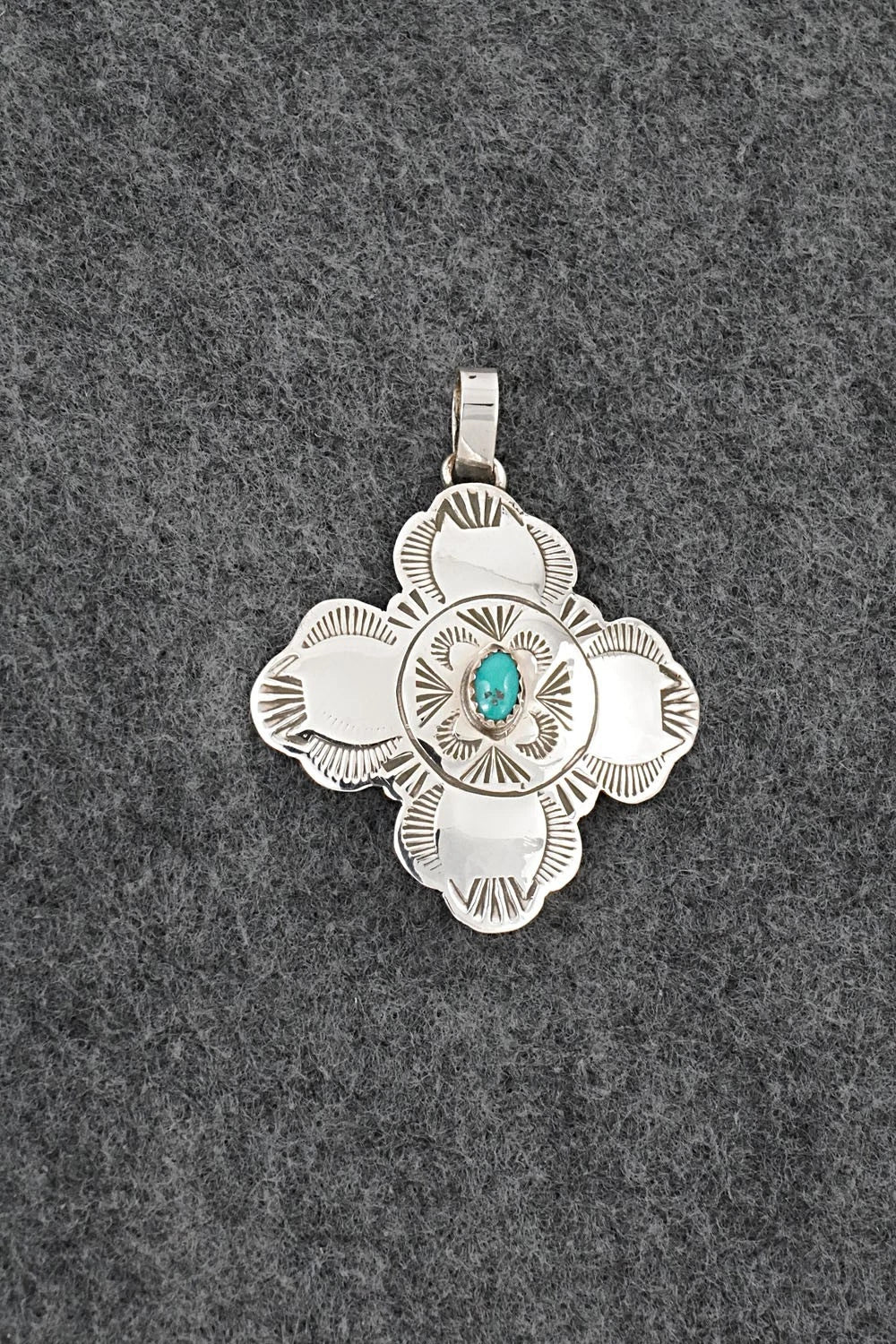 Turquoise & Sterling Silver Pendant - Bertha Begay