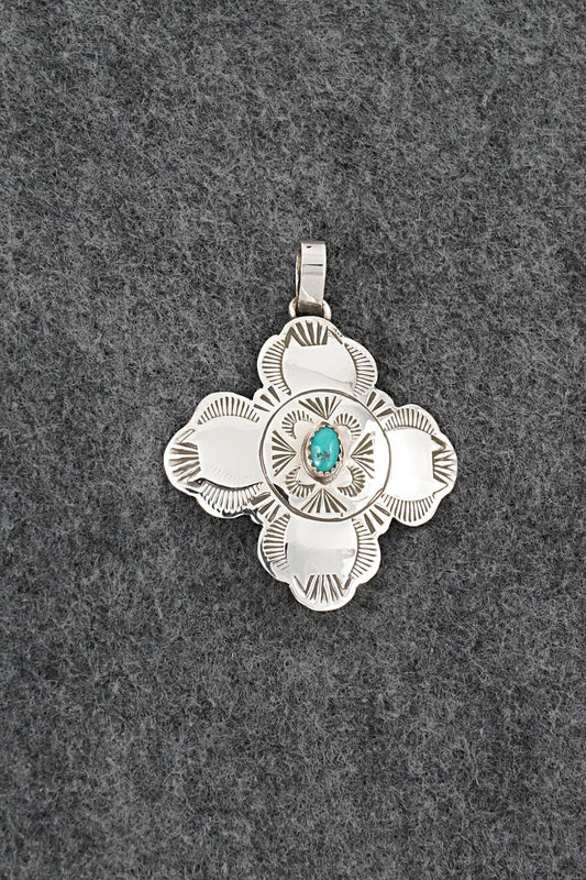 Turquoise & Sterling Silver Pendant - Bertha Begay