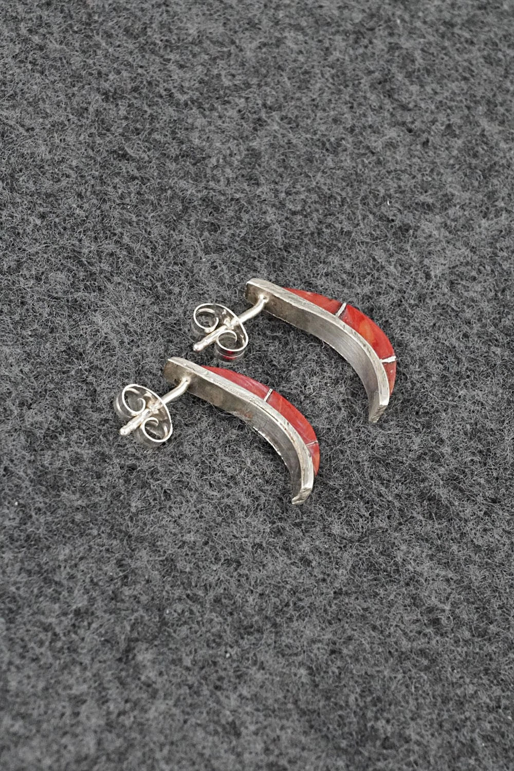 Coral & Sterling Silver Earrings - Kent Lonjose