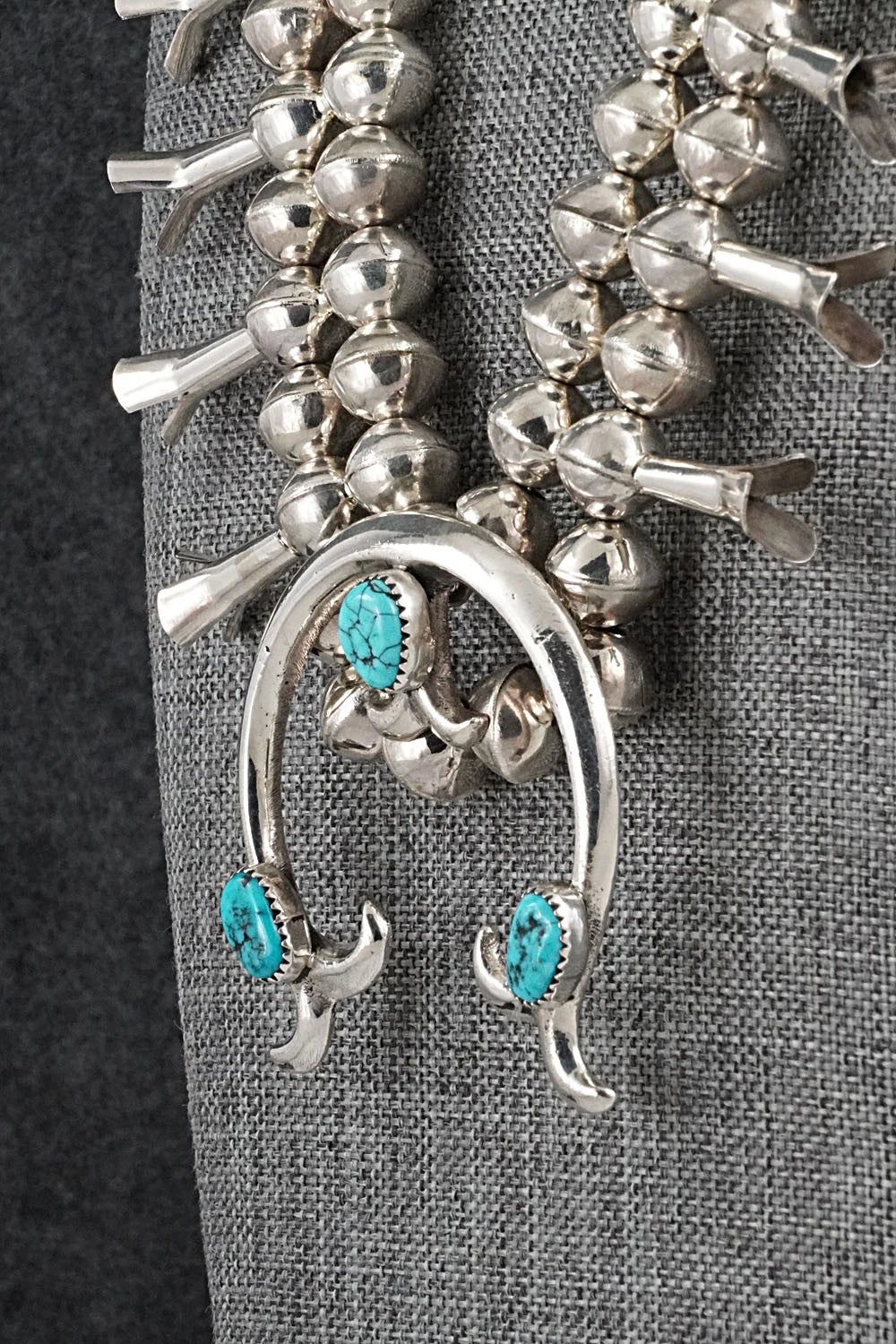 Turquoise & Sterling Silver Squash Blossom Set - Phillip Martin