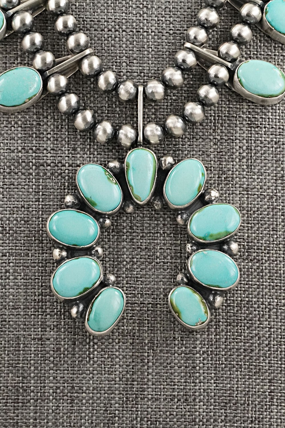 Turquoise & Sterling Silver Squash Blossom Set - Darrin Livingston