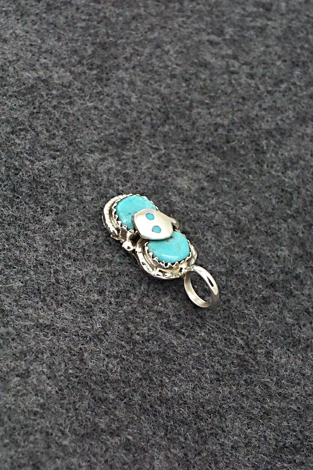 Turquoise and Sterling Silver Pendant - Joy Calavaza