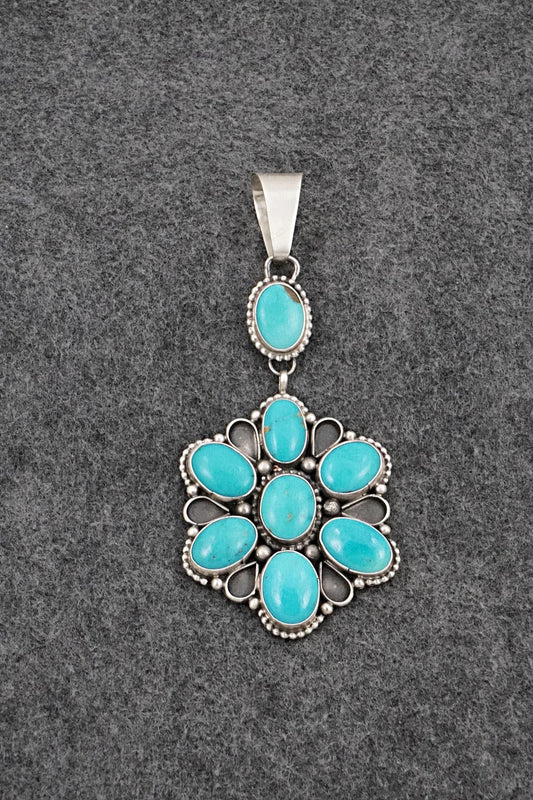 Turquoise & Sterling Silver Pendant - Travis Jim