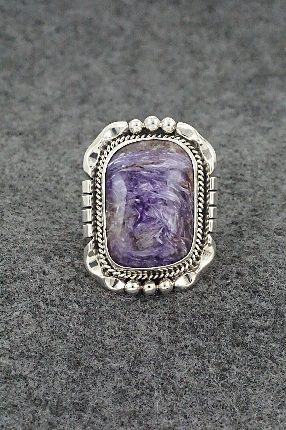Charoite & Sterling Silver Ring - Samuel Yellowhair - Size 6.75