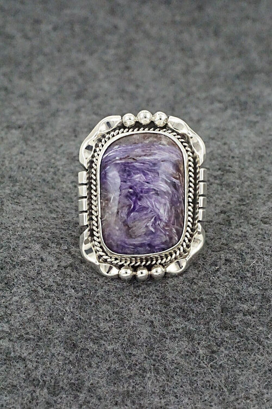 Charoite & Sterling Silver Ring - Samuel Yellowhair - Size 6.75