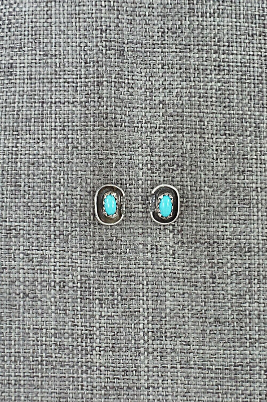 Turquoise & Sterling Silver Earrings - Roselene Joe