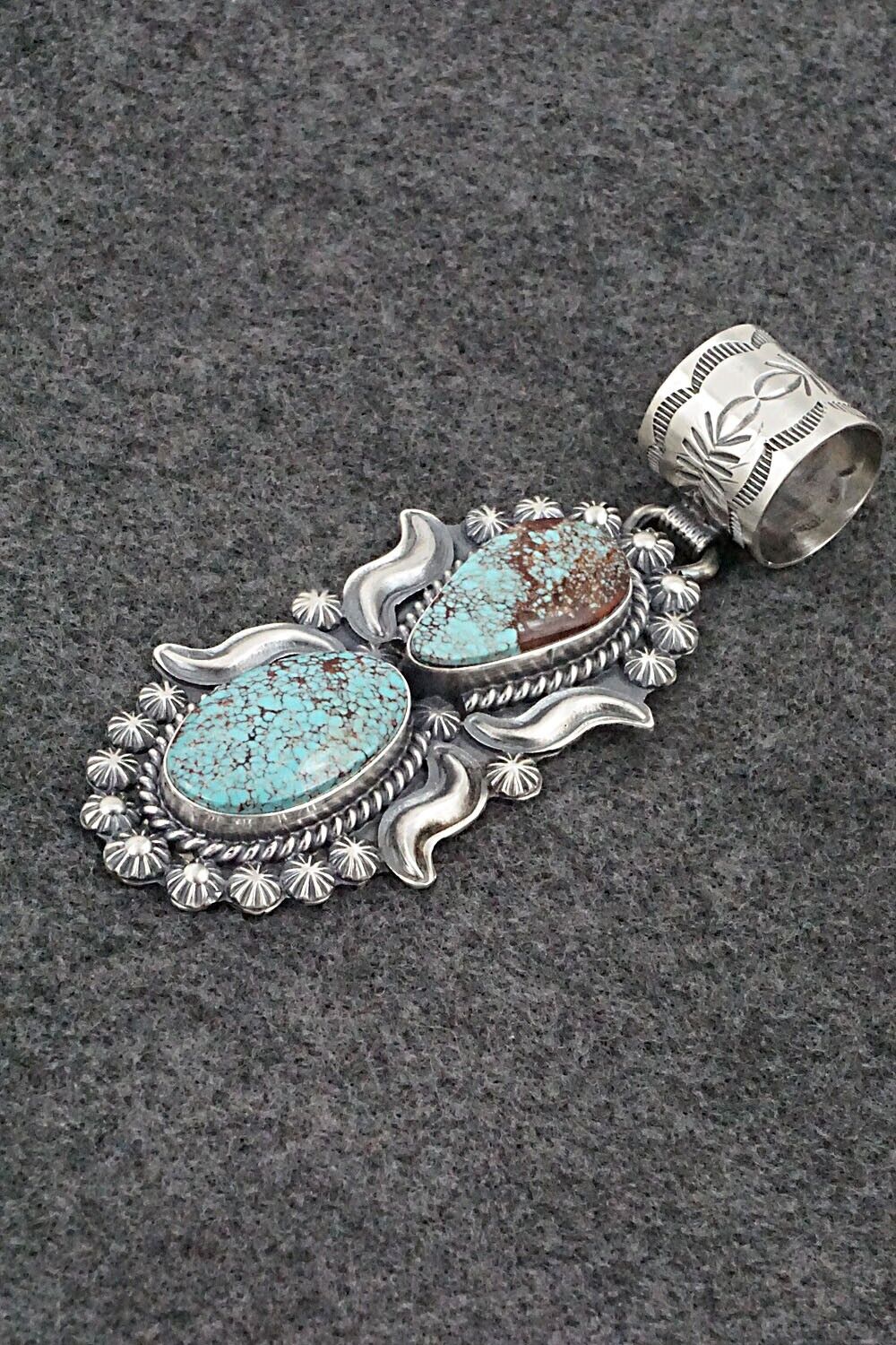 Turquoise & Sterling Silver Pendant - Raymond Delgarito