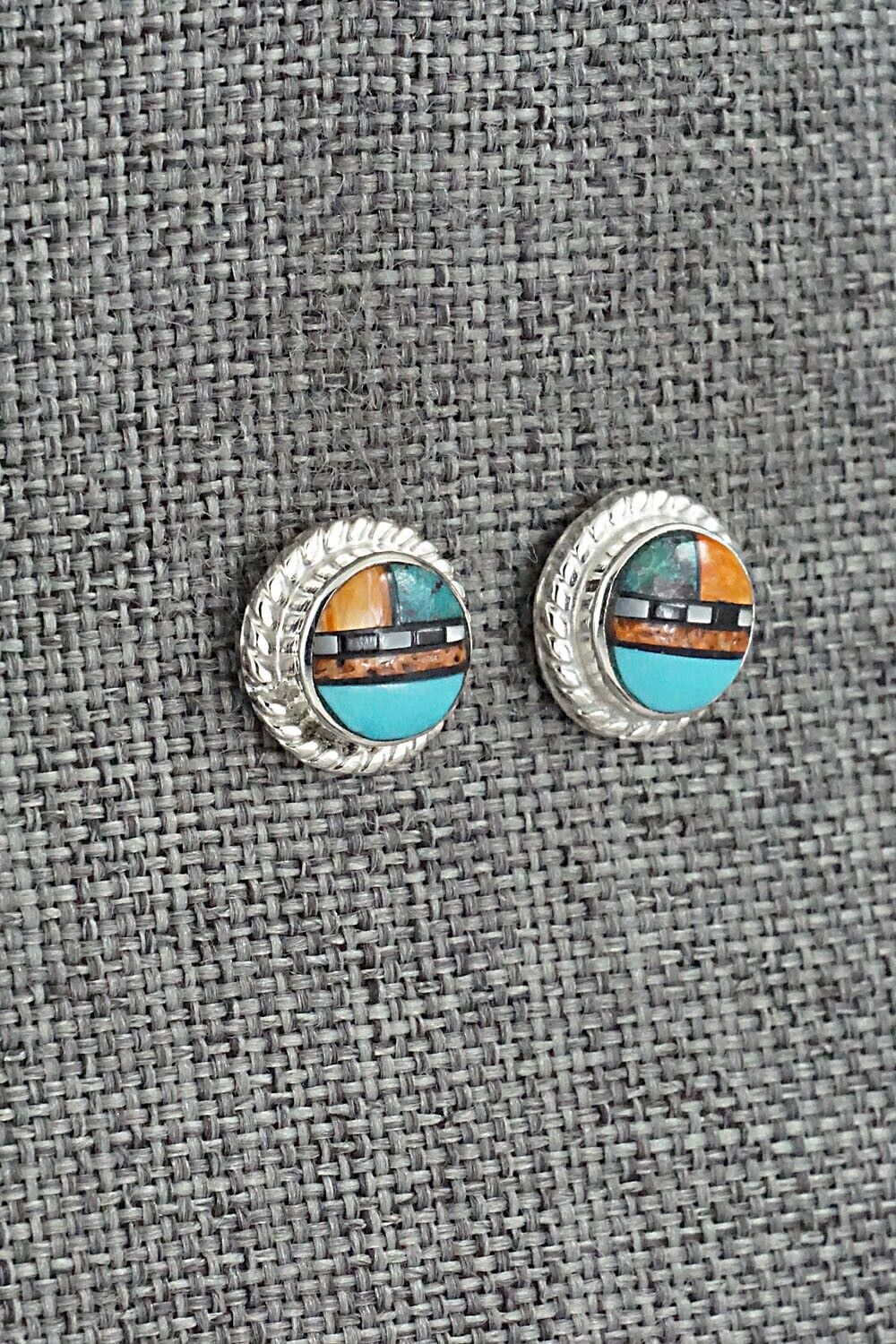 Multi-Stone & Sterling Silver Earrings - Delbert Kallestewa Jr.